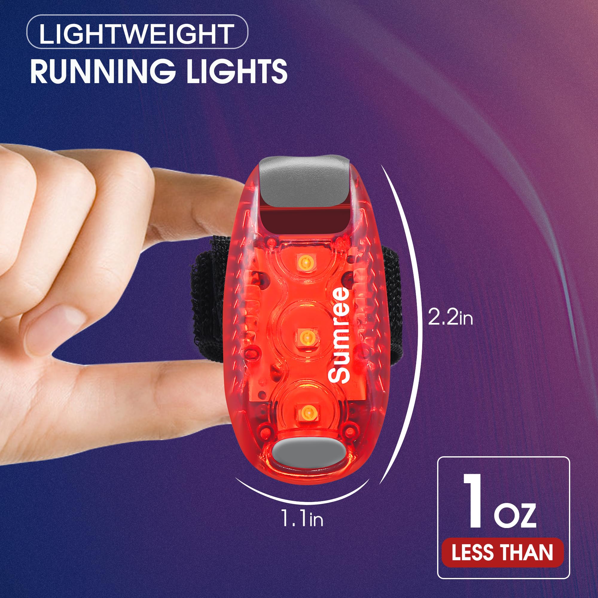 Lampes de sécurité LED (lot de 4). Lampes stroboscopiques et de course à clipser. Accessoires haute visibilité pour votre vélo, etc. Pour coureurs, vélo, marche, collier de chien, poussette