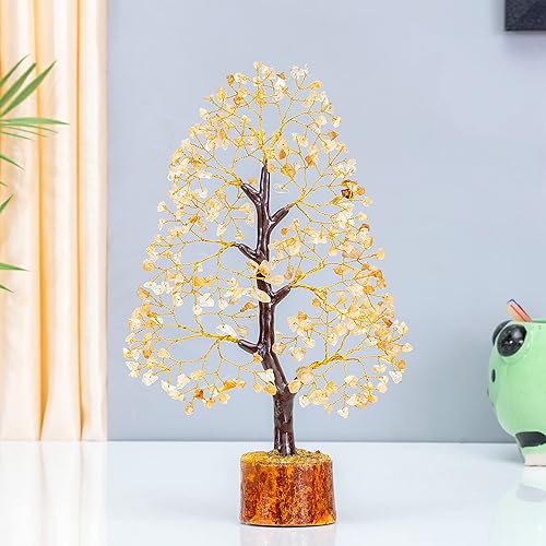 Miniatura 9 de Crocon - Árbol del dinero con piedras preciosas de citrina, figura del feng shui bonsái balance de chakras, buena suerte, reiki, curación,