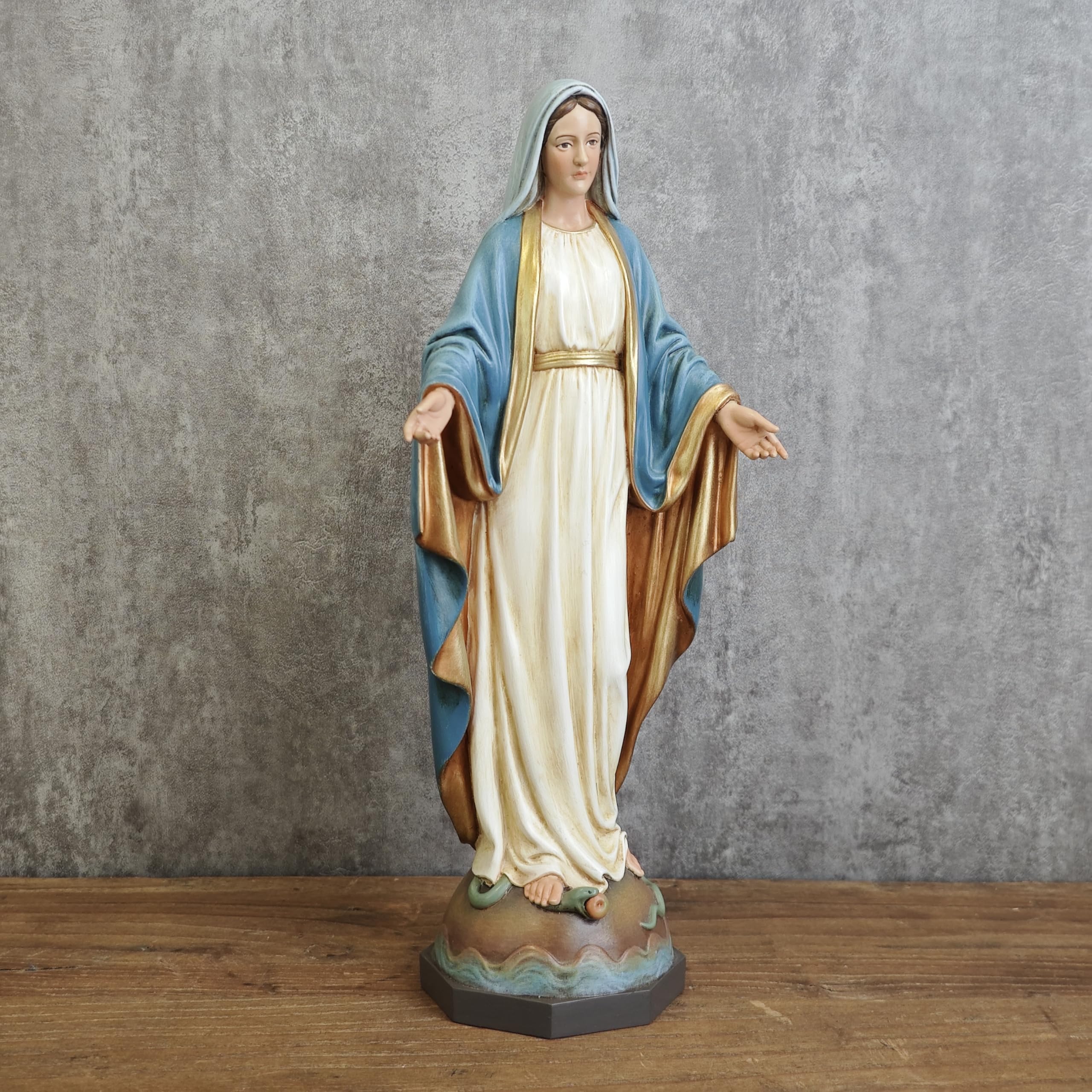 聖母 マリア像 キリスト教美術彫刻像 高さ約29cm セール！即日納品！ 大理石風 聖母マリア像 彫像 彫刻高さ 約