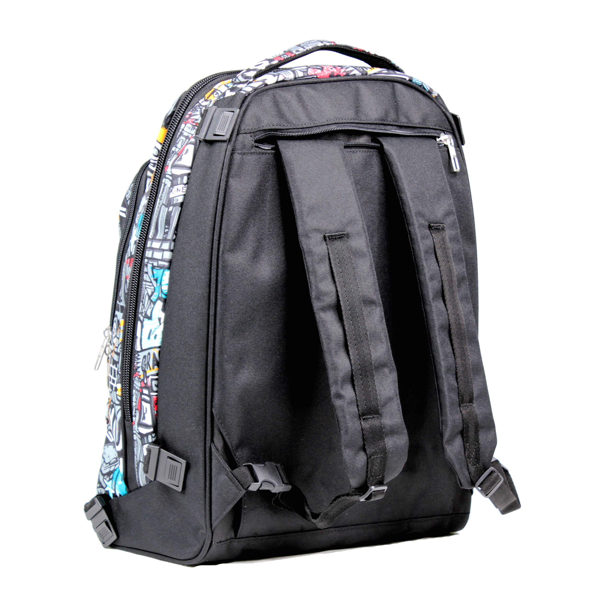 Yub Trolley Scuola Sganciabile Tech, Nero, Triplo Uso, Zaino Con Carrello Sganciabile, Tasca Con Organizer, Maxi Capienza, Zaini & Trolley, Scuola & Tempo libero, Bambini e Ragazzi