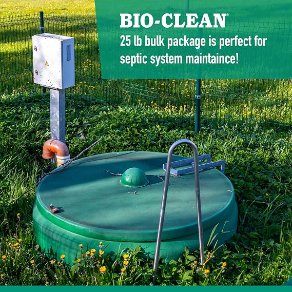 Bio-Clean Drain Septic Bacteria (25lb Bulk) Cleans Drains- Septic Tanks - Grease Traps All Natural and 100%  No Caustic Chemicals! Removes fats oil and grease, completely cleans your system.
