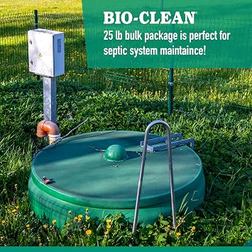 Bio-Clean Drain Septic Bacteria (25lb Bulk) Cleans Drains- Septic Tanks - Grease Traps All Natural and 100% No Caustic Chemicals! Removes fats oil and grease, completely cleans your system.