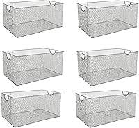 Vista 16 de YBM HOME Organizador de despensa de cocina, cesta de alambre para estantes, armarios, despensa, encimera, cesta de almacenamiento abierta de malla