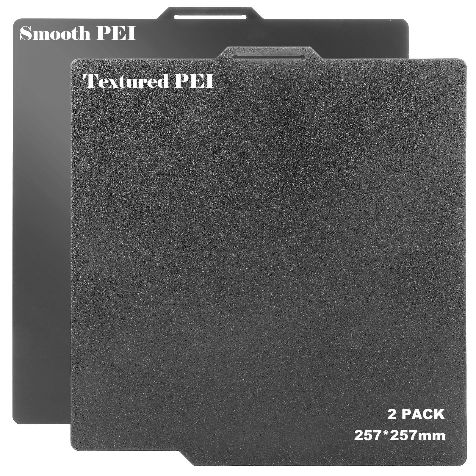 2 piatti lisci PEI + testurizzati PEI Build Plate 257 x 257 mm, stampa 3D, in acciaio a molla per Bambu Lab A1/X1/X1C/X1E/P1P/P1S/P2S, magnete flessibile per stampante 3D, non incluso
