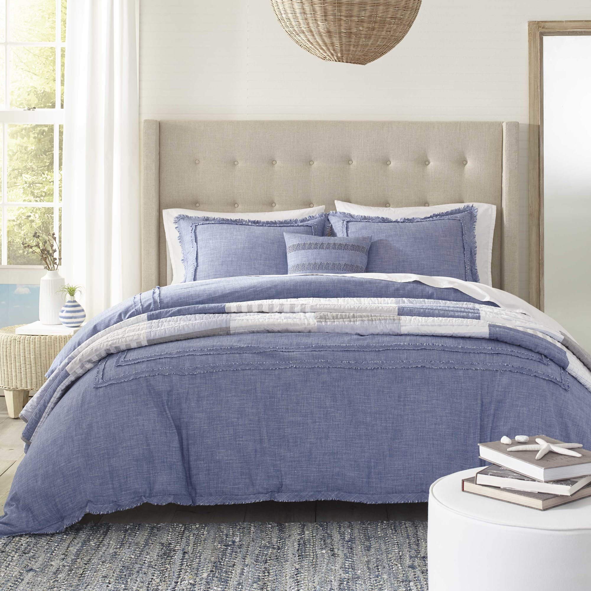 Southern Tide Home 1C25965 Bayview 3-Piece Comforter Set Full/Queen, Blue