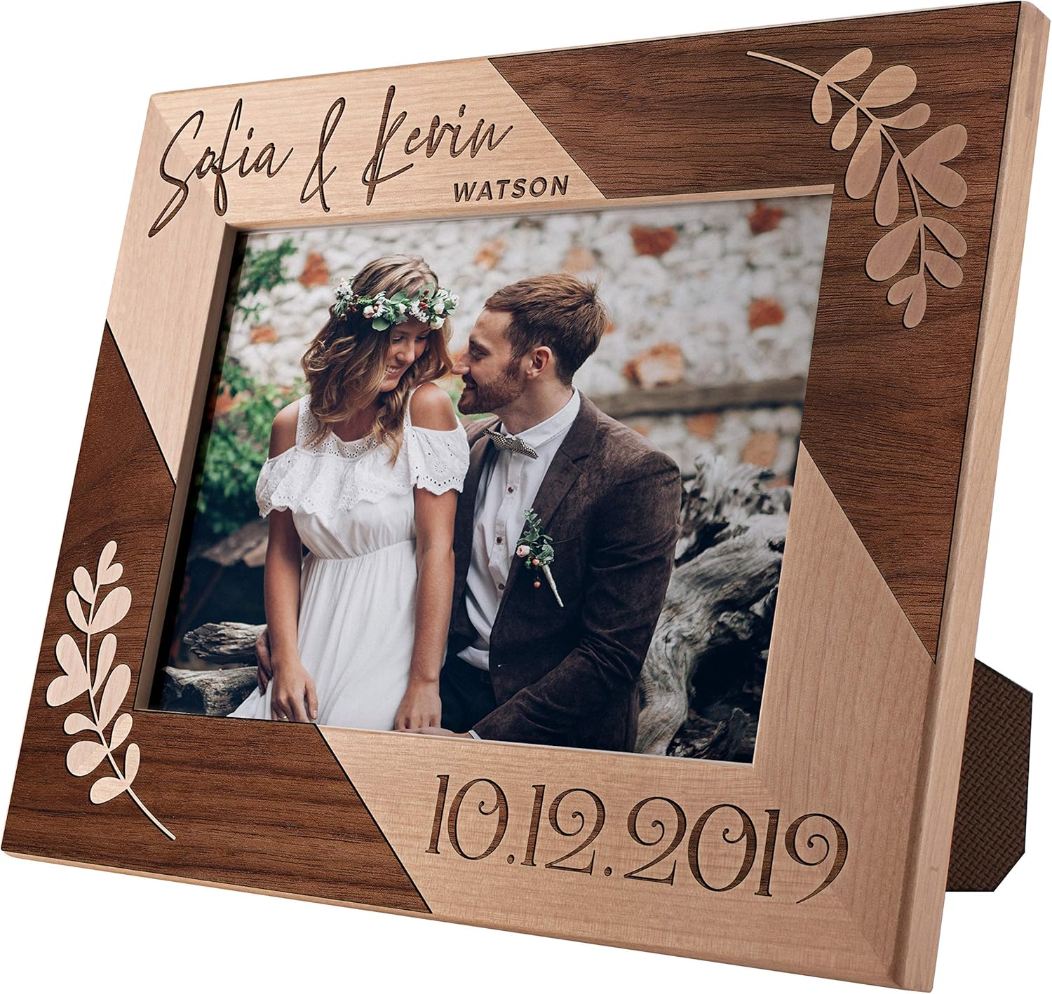 Be Burgundy Valentines Day Gifts for Her, Personalized Wedding Picture Frame 5x7 - You & Me, Romantic Wedding Gifts for The Couple, Custom Wedding Photo Frame, Anniversary, Engagement, Mr & Mrs Gifts