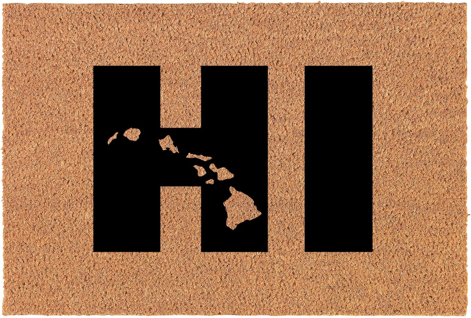 Coir Doormat Front Door Mat New Home Closing Housewarming Gift HI Hawaiian Islands Hawaii (30 x 18 Standard)