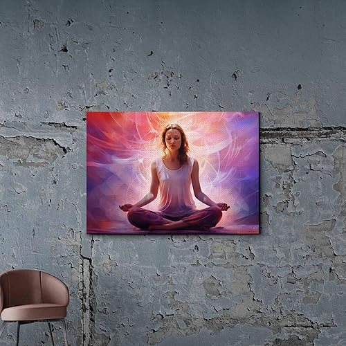 Miniatura 3 de Meditation Wall Art, Huge Canvas Home Decor, Peace, Chakra, Meditation Wall Decor, Aura Art, Lotus, Yoga Art, Energy, Mandala, Wall Art, Wall Art,