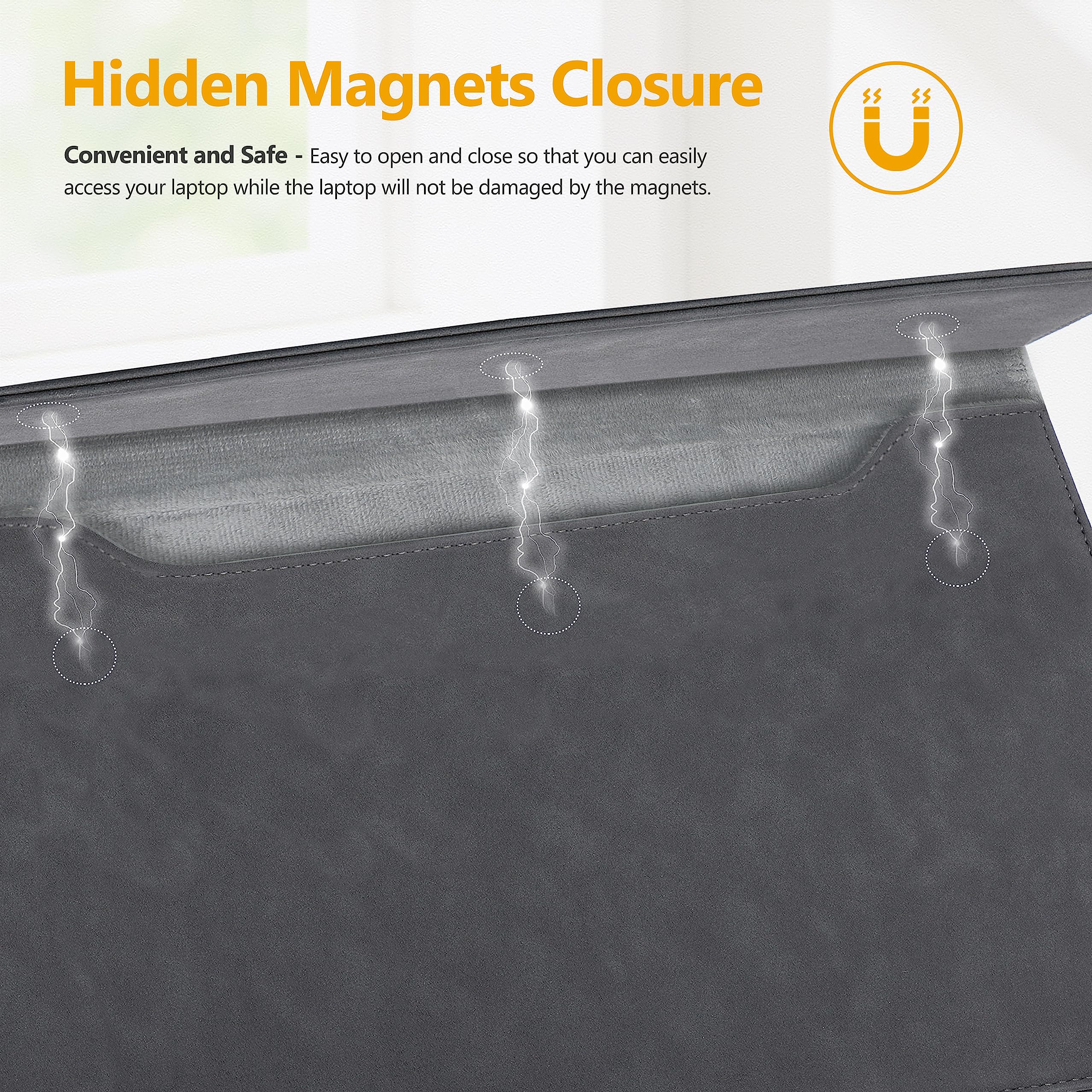 HYZUO 15-16 Pollici Laptop Custodia Borsa Sleeve PC Portatile per MacBook Pro 16, M4/M3/M2/M1 Pro/Max A3403 A3186 2025-2019, MacBook Pro 15 2015-2012, XPS 15, con Borsa Piccola, Grigio spazio-H