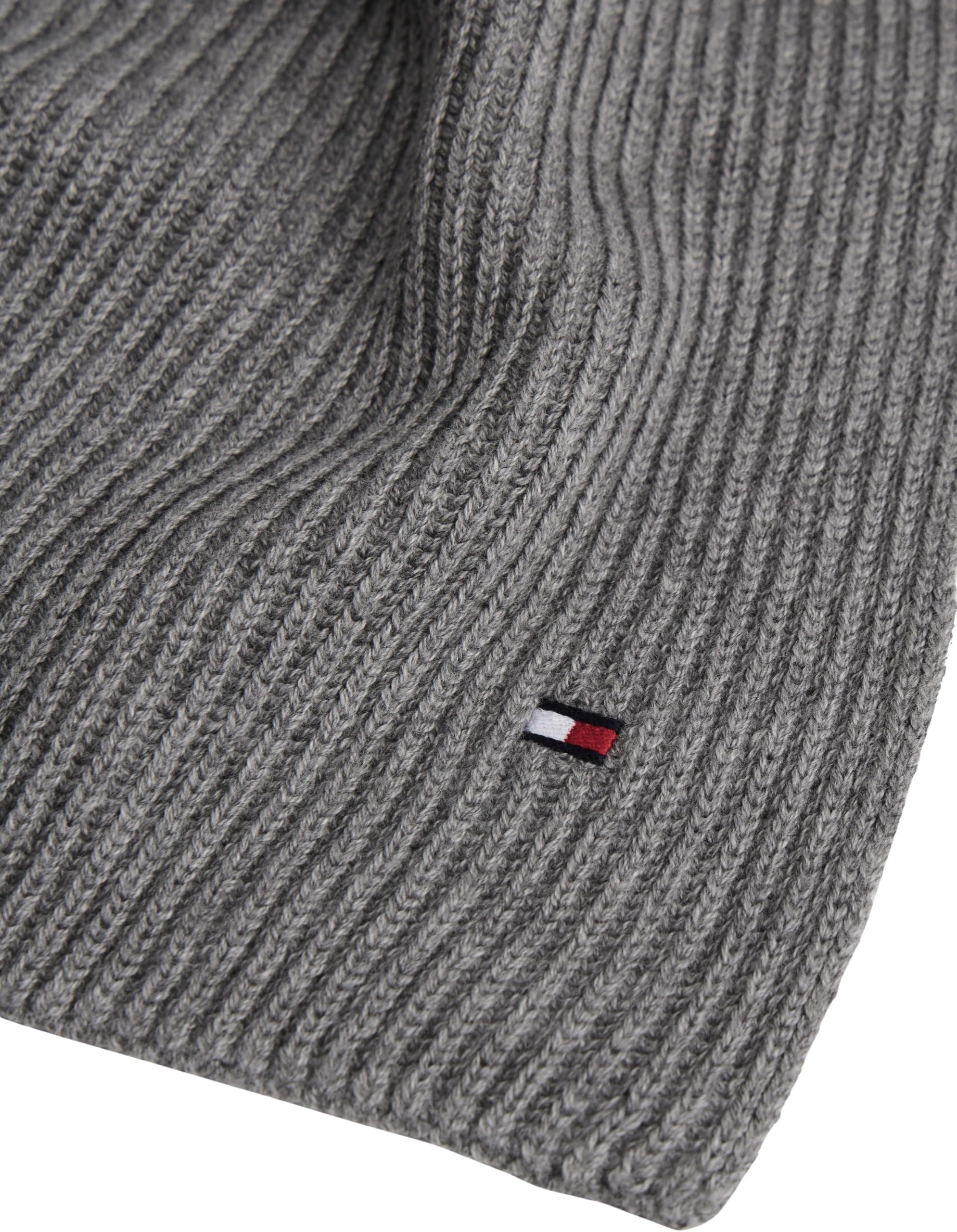 Tommy Hilfiger Herren Schal Flag Pima Cotton Cash aus Rippstrick