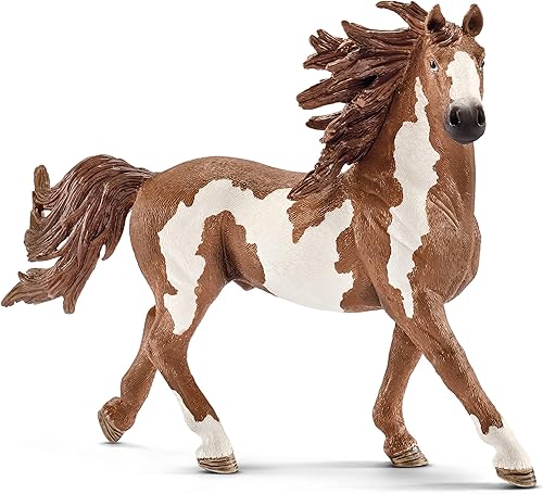 Schleich Farm World, juguetes de animales realistas para niños y niñas, figura de caballo manchado de semental pinto, a partir de 3 años
