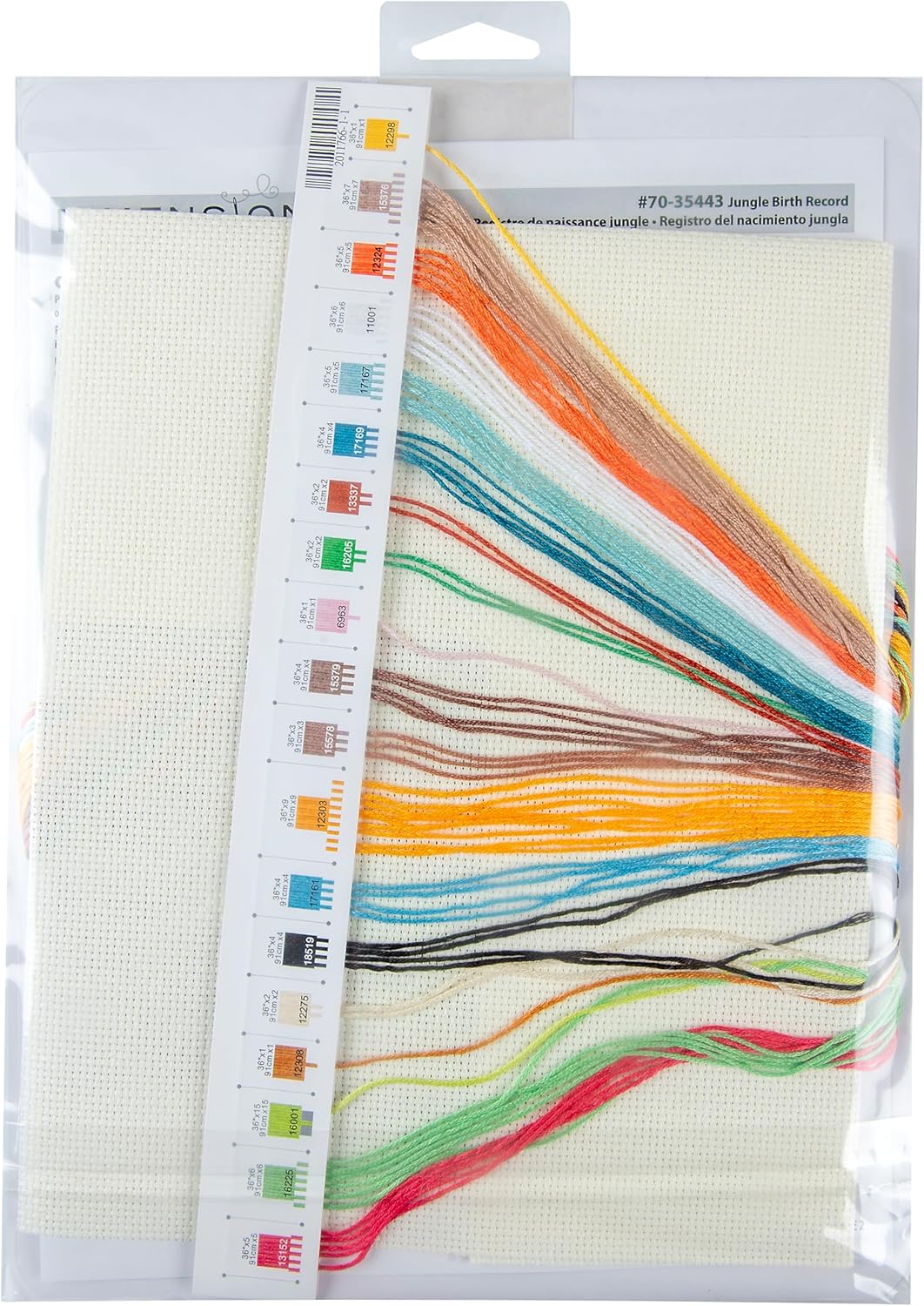 Dimensions Summer Pattern Counted Cross Stitch Kit, 14" x 14", 14 Cnt. Navy Aida 4 Piece