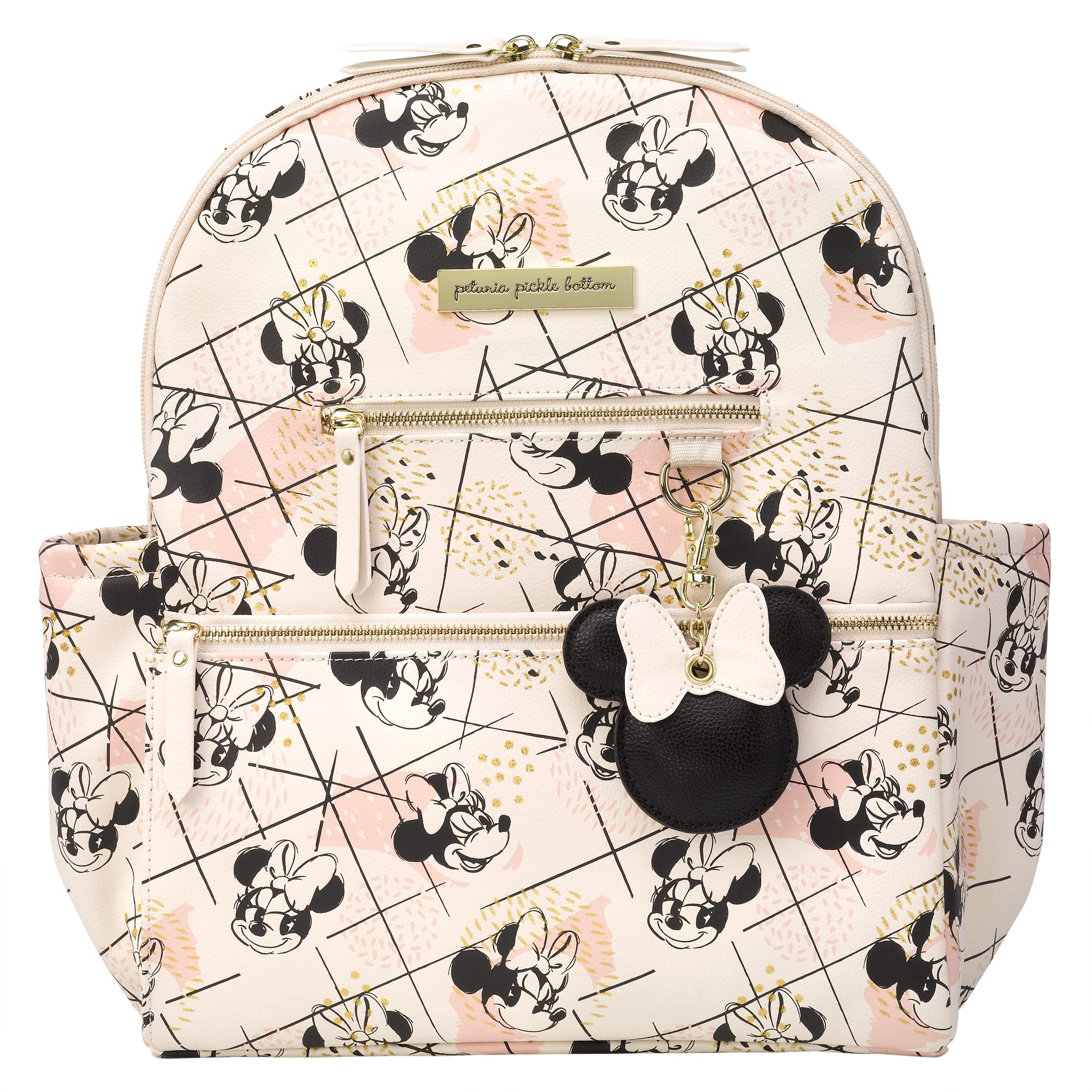 Petunia Pickle Bottom Ace Diaper Bag Backpack, Stylish and Spacious Backpack for On-the-Go Parents, Lightweight & Easy to Clean, Fits Essentials for Everyday Use & Travel (Shimmery Minnie Mouse)