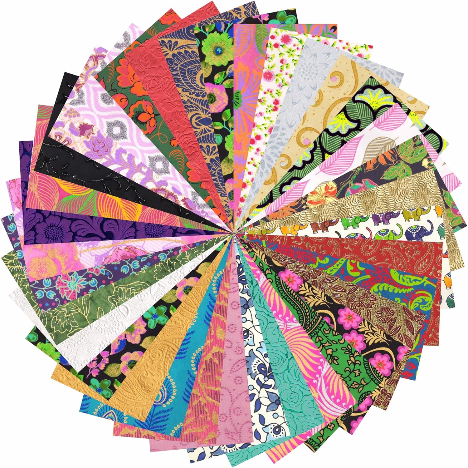 Paperhues Namaste India Collection Handmade Scrapbook Papers 8.5x11" Pad, 36 Sheets.