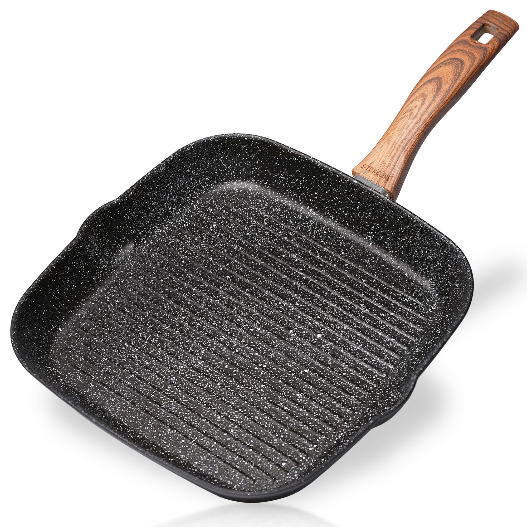 STONELINE Back to Nature, poêle grill 28 cm, antiadhésif pierre, induction