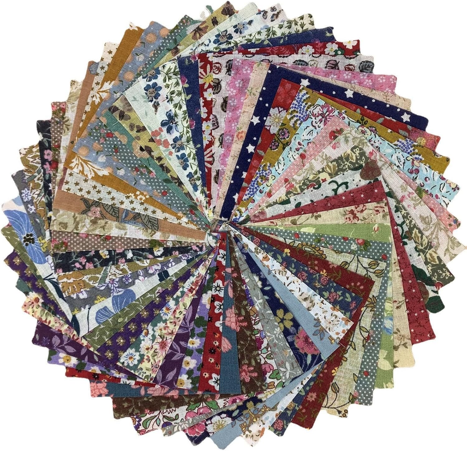 50 Pcs 12" x 12" Cotton Craft Fabric Bundle Squares,Squares Sheets Patchwork,Pre-Cut Quilt Squares,DIY Sewing Quarters Bundle,Quilting Fabric Bundles
