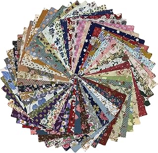 50PCS 8" x 8" 100% Cotton Floral Fabric Squares Bundles Quilting Supplies for Sewing DIY & Quilt Beginners— Paisley