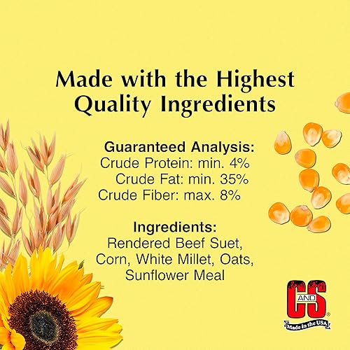 Miniatura 2 de C&S Golosina de Sebo de Alta Energía, Alimento para Aves Silvestres para Pajaros Carpinteros, Trepadores, Carboneros y Agateadores, Paquete de 8