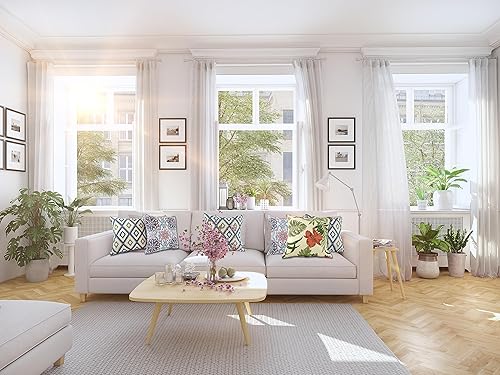 Miniatura 2 de JMGBird Juego de 2 almohadas de patio impermeables para exteriores con rellenos incluidos, almohada de exterior de 18 x 18 pulgadas para muebles de