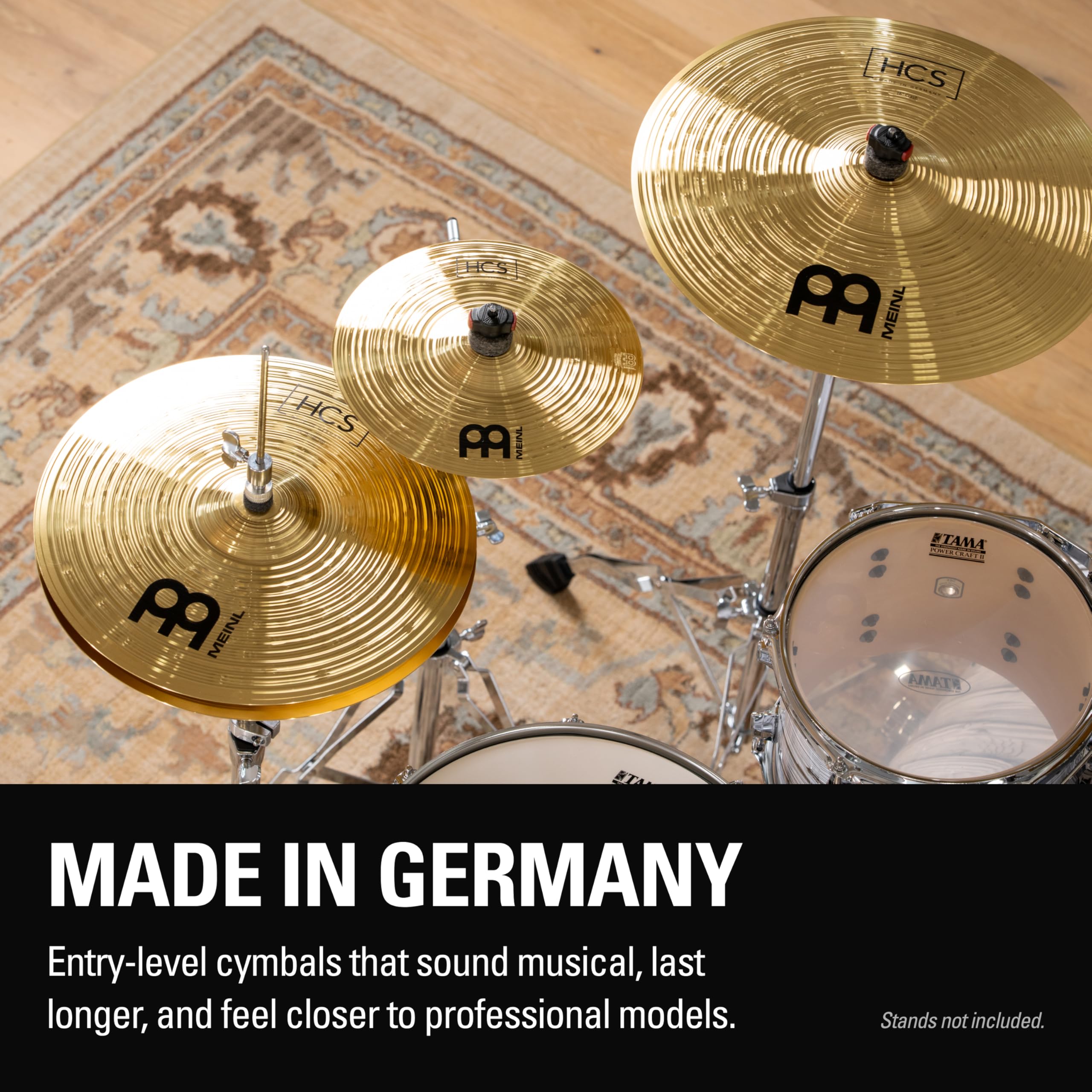 Meinl Cymbals HCS CS2 - Set di piatti espansi per batteria con Hihat, crash, Ride, Splash, Made in Germany, in ottone resistente, 2 anni di garanzia