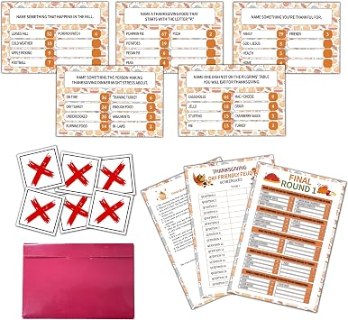 Thanksgiving Friendly Feud Game, Thanksgiving Feud Quiz, Fun Fall Holiday Party Games for Adults, Trivia Quiz for Office, Group, Family Game Night, Holiday Party Games -A04