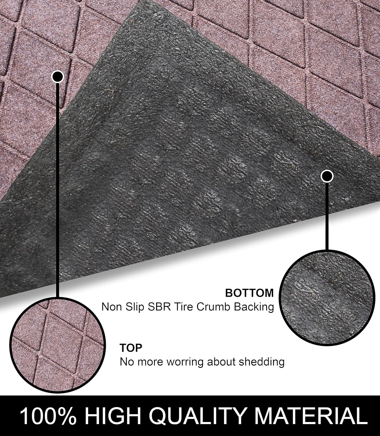 A1 Home Collections A1HC Durable All Weather Absorbent Doormat, Dries Quickly, Absorbs Up to 2 Cups of Water, Stain and Fade Resistant, Captures Dirt, Indoor and Outdoor Mats, Boot Scraper, 24x 36