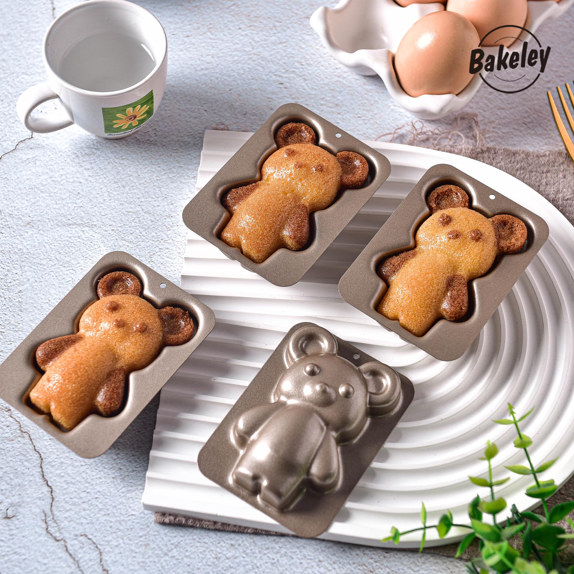 Amazon.co.jp: Bakeley小熊ケーキ型 動物チョコレート型 マドレーヌ型