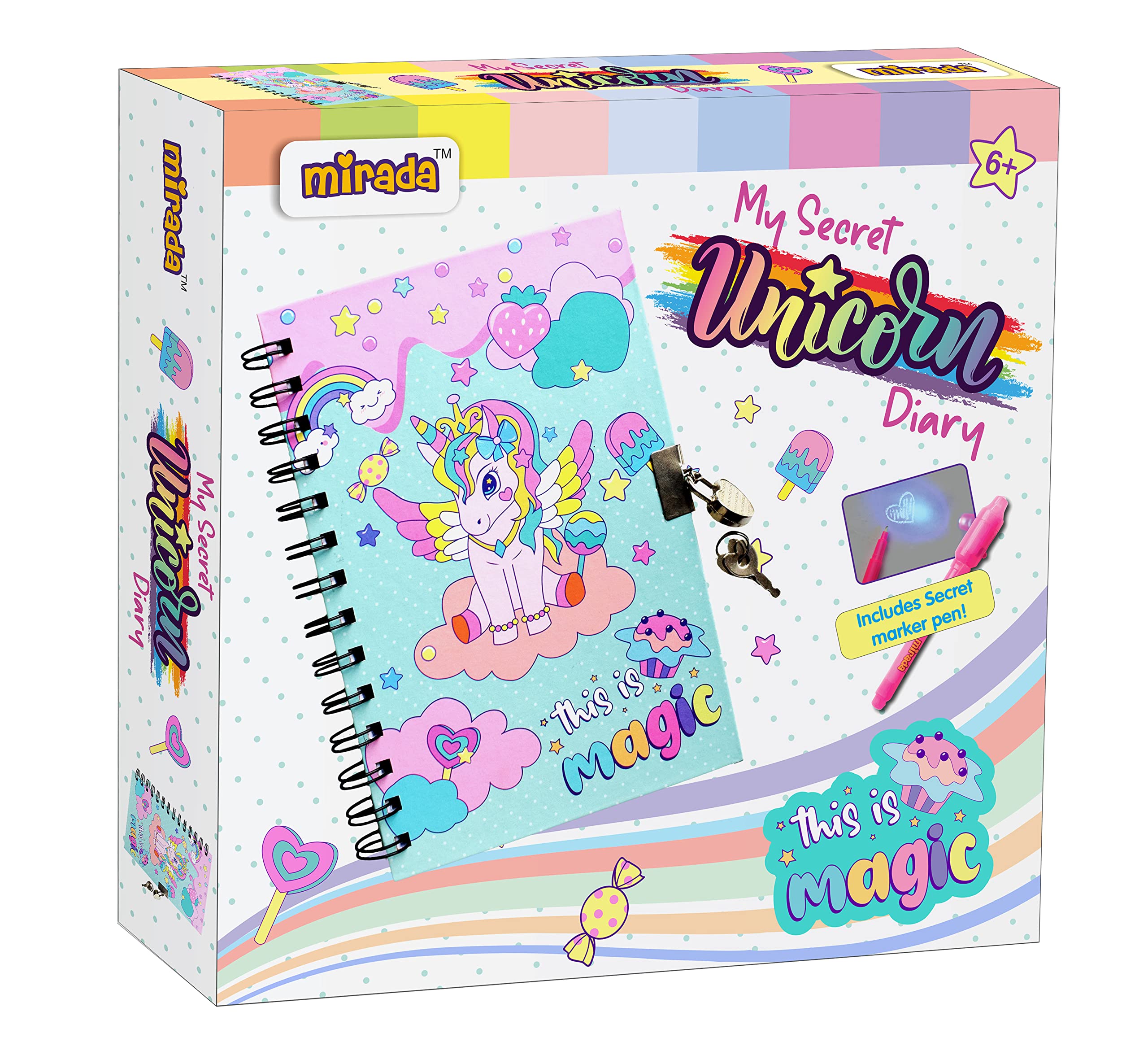 Mirada Art & Craft My Secret Unicorn Diary, Ideal Gift for Girls