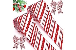 Red and White Christmas Stripe Ribbon Rolls