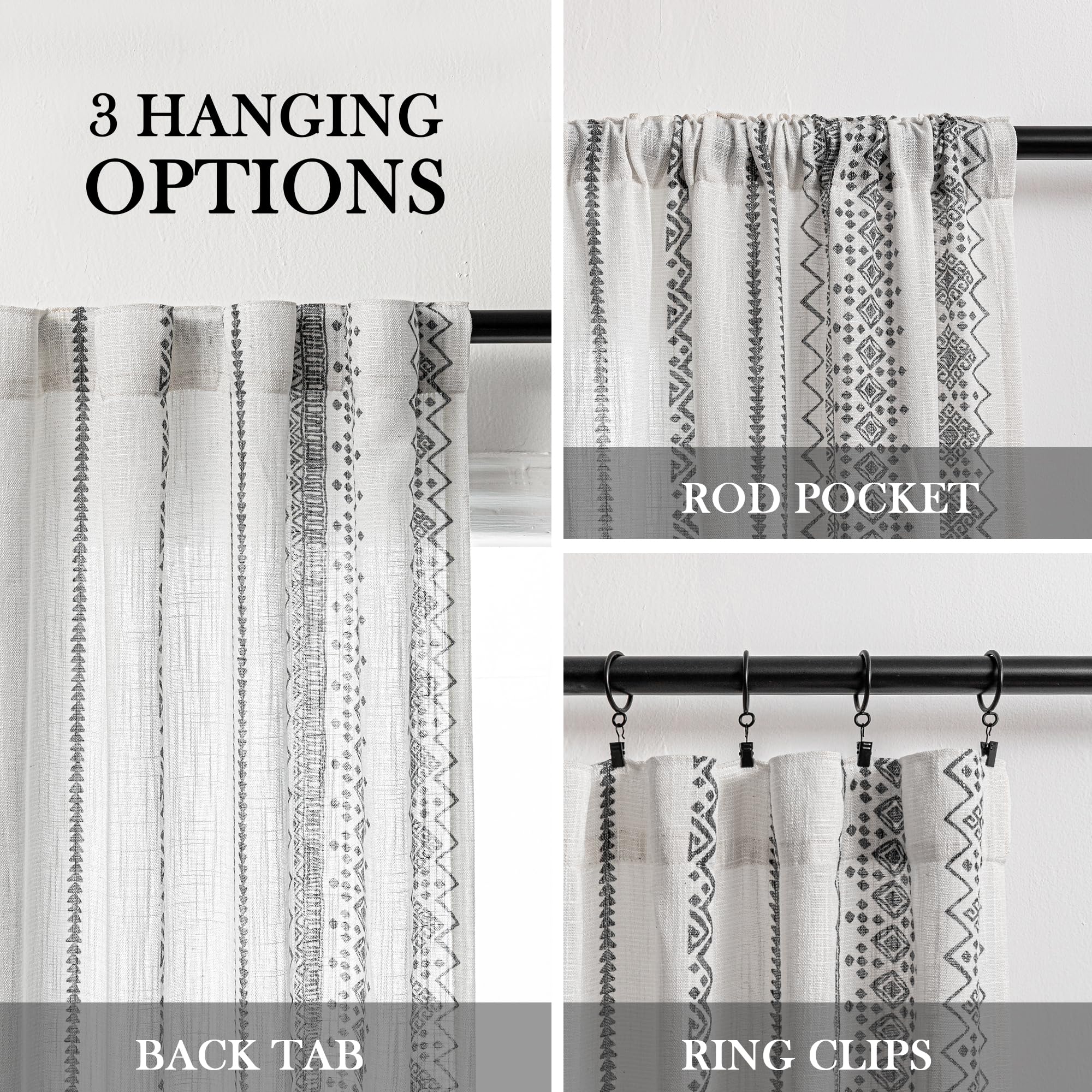 Amazon｜MEETSKY カーテン 長さ63インチ リビングルーム用 幾何学的光