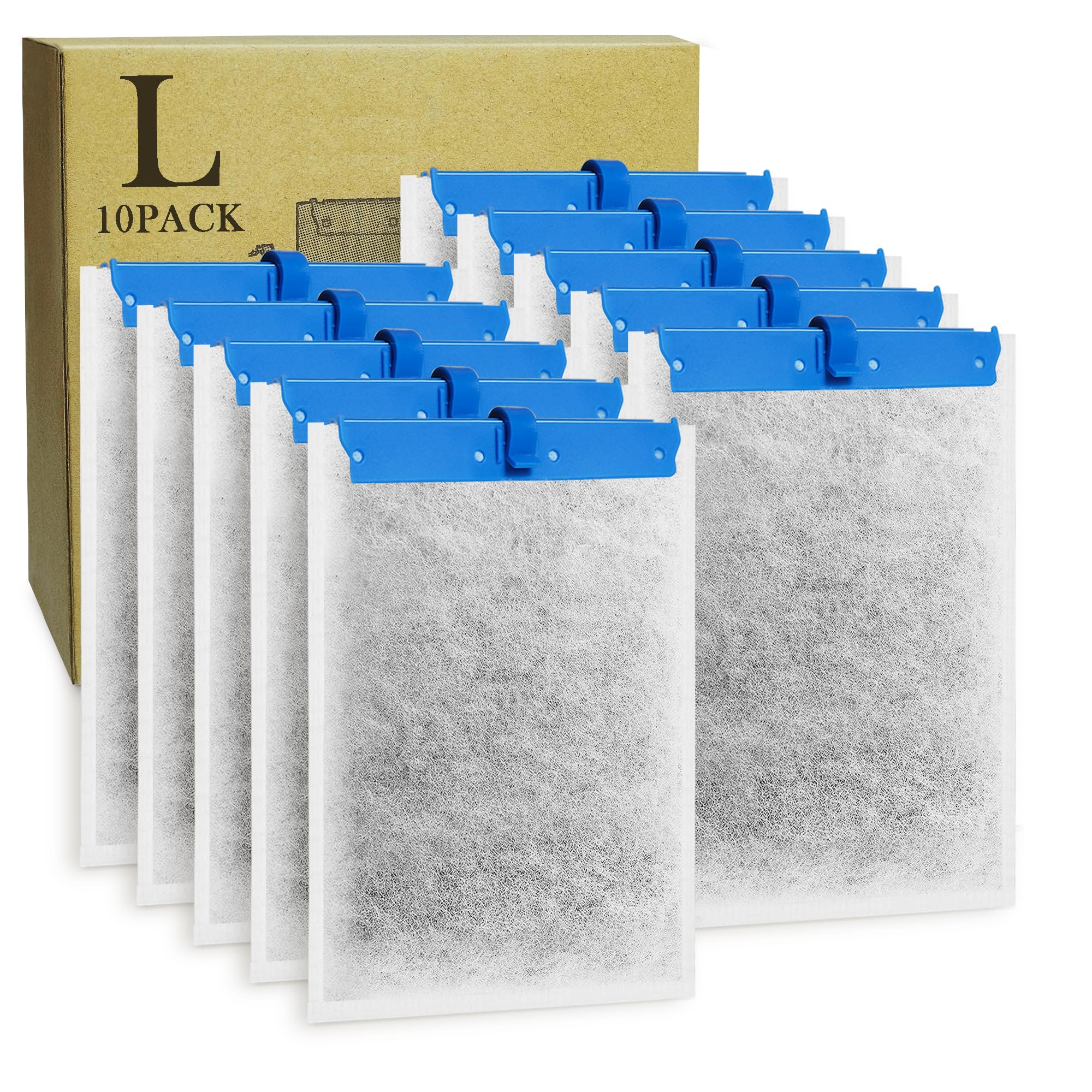 Paquete de 10 cartuchos de filtro de repuesto grandes compatibles con filtros Tetra Whisper Bio-Bag, cartuchos de filtro de acuario grandes para Whisper 20i/40i IQ20/30/45/60