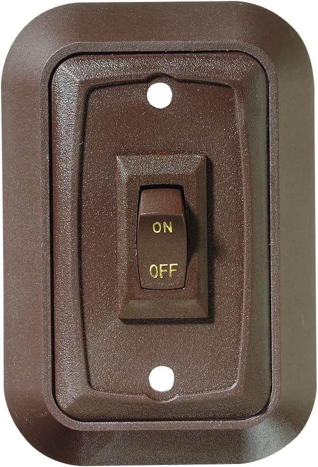 RV Designer Collection S655 Wall Plate Switch Double On/Off, Brown, 3.53 Inches x 3 Inches