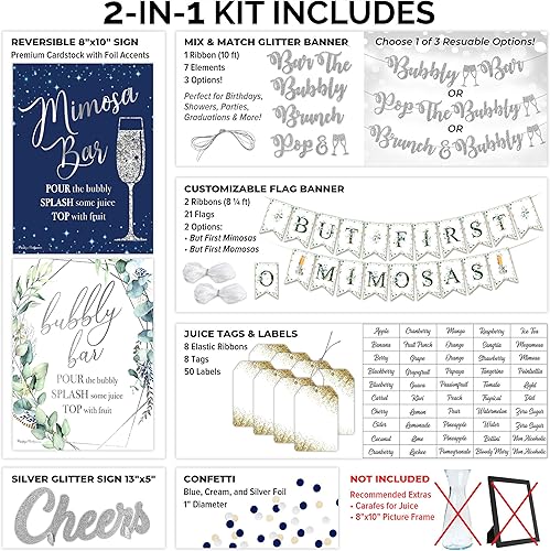 Miniatura 3 de Mimosa - Kit de suministros de bar | Decoración de brunch burbujeante y juegos de despedida de soltera, plateado, Winter Wonderland Baby Its Cold
