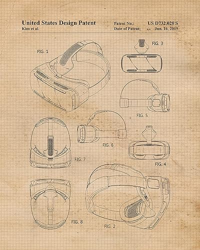 Miniatura 4 de Classic VR Goggles Headset Patent Prints, 4 (8x10) Unframed Photos, Wall Art Decor Gifts for Home Technology Office Gears Garage Software Engineer