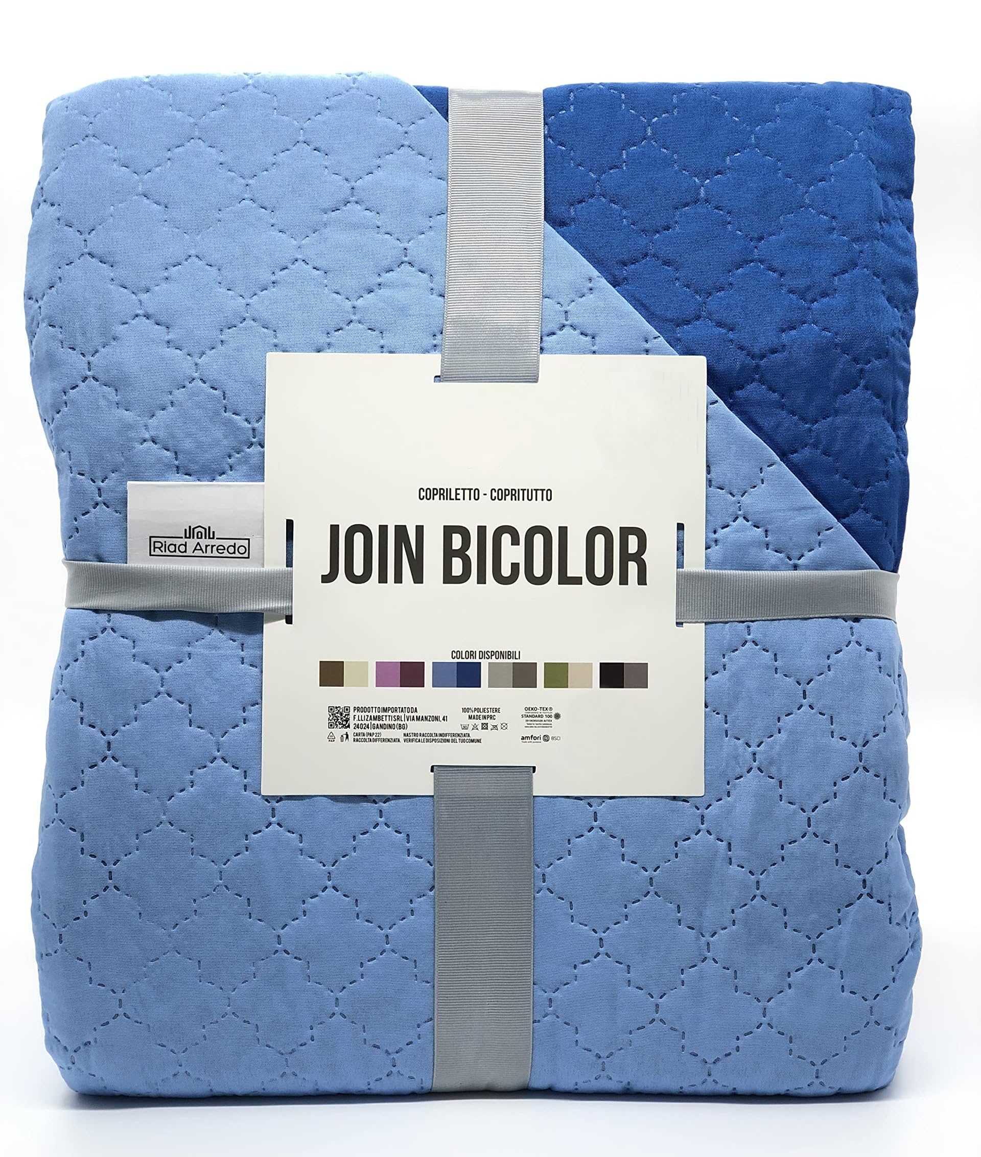 Colcha primaveral bicolor suave y ligera de microfibra reversible azul