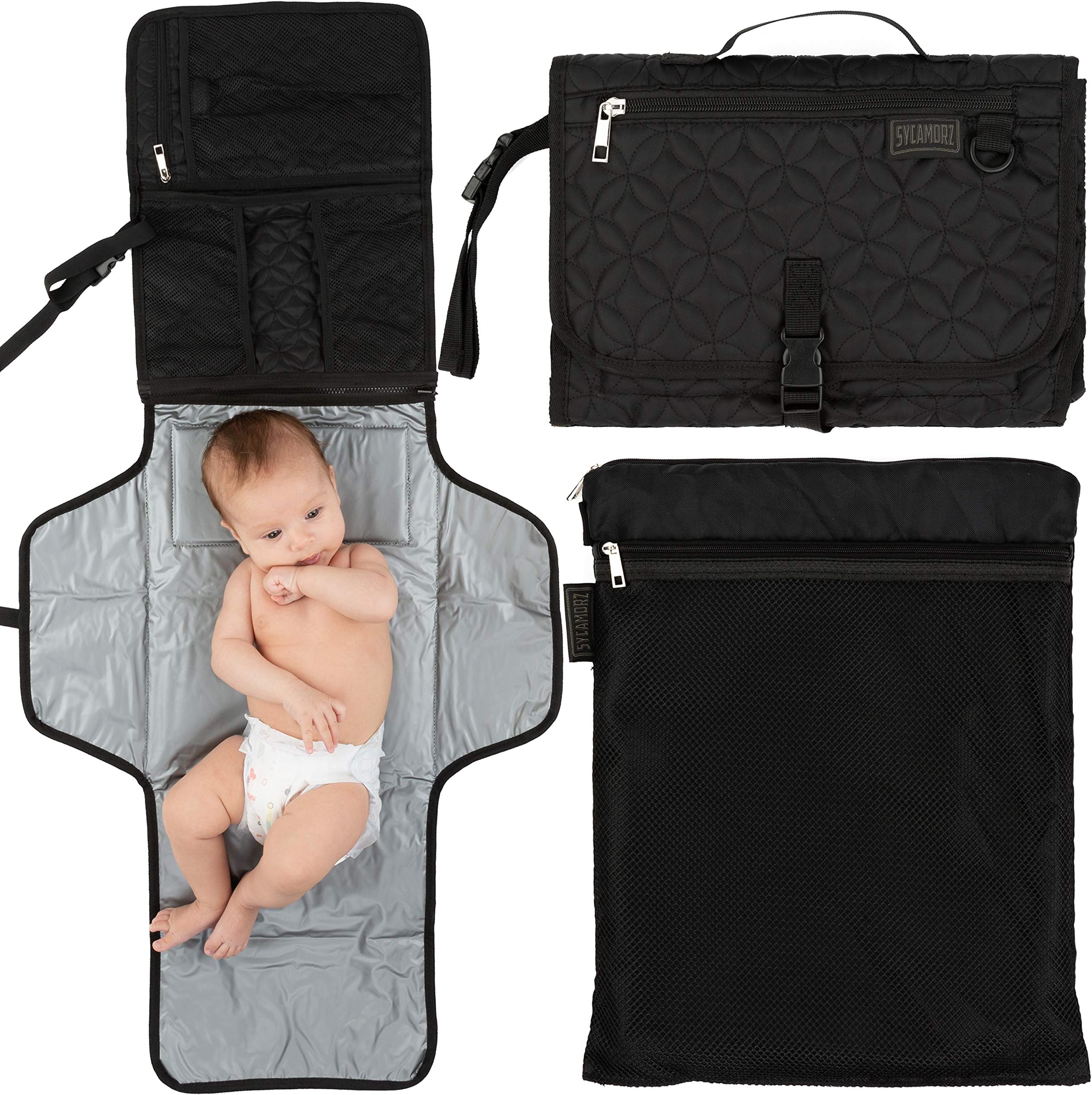 Portable Changing Pad Extra Large | Baby Changing Pad | Travel Diaper Changing Pad | Foldable Baby Changing Station | Bonus Wet-Dry Bag | Portable Changing Mat | Long XL | Cushioned Waterproof Pad