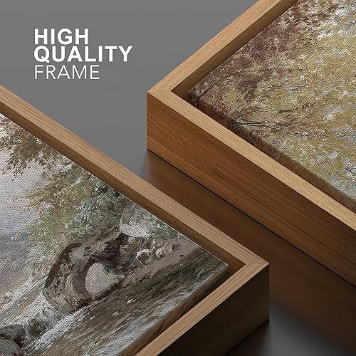 Miniatura 4 de SIGNWIN Lienzo enmarcado para pared, río cerca del otoño, bosque, árbol, campo, naturaleza, desierto, arte moderno, decorativo, contemporáneo, para