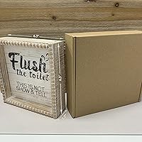 Vista 6 de Letreros de decoración de baño con marco de madera estilo bohemio, divertida placa decorativa para baño, pequeña y bonita, decoración de estante