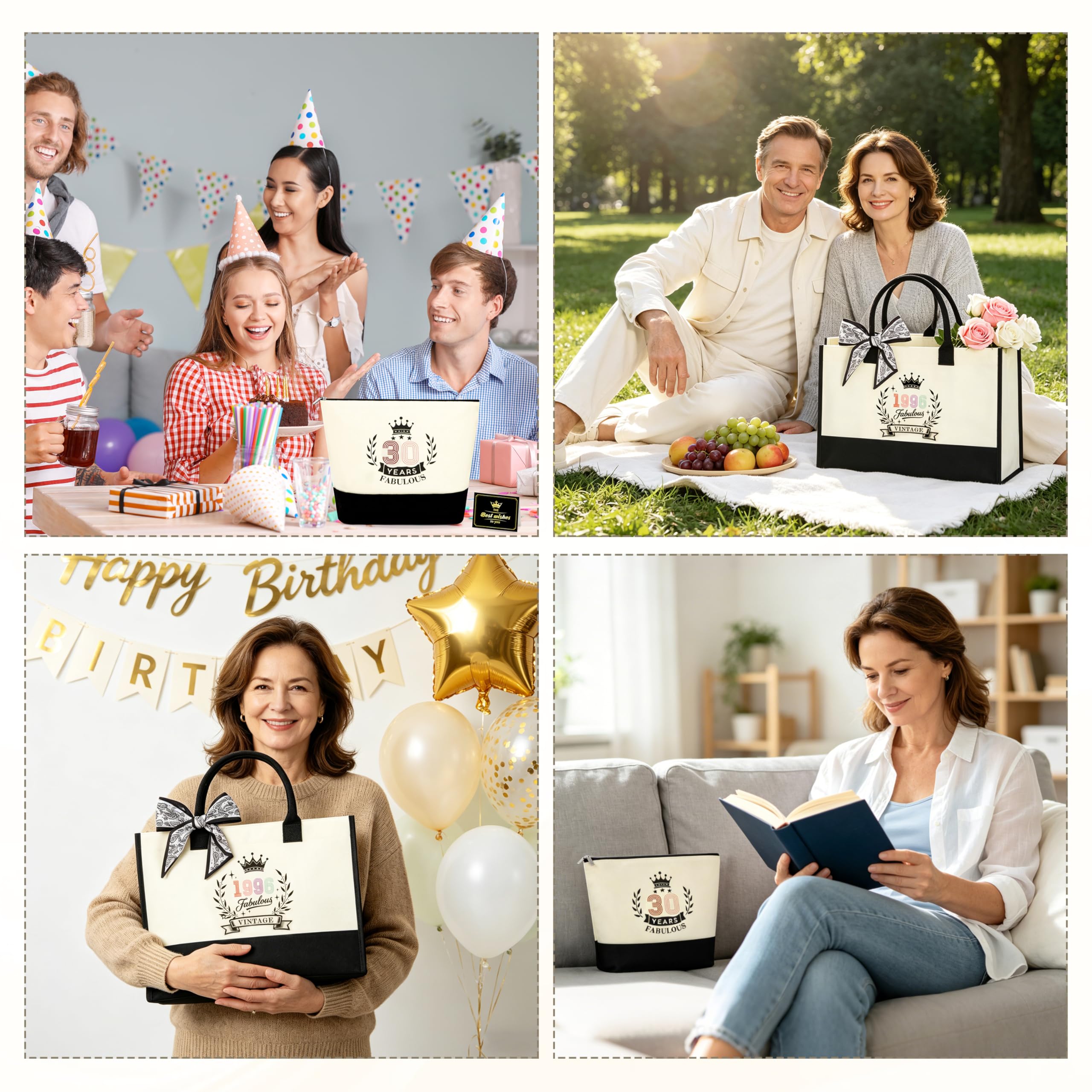 BuyCard 50° compleanno donna, set di tela con borsa per la spesa e beauty case, design retrò 1976, biglietto di auguri incluso