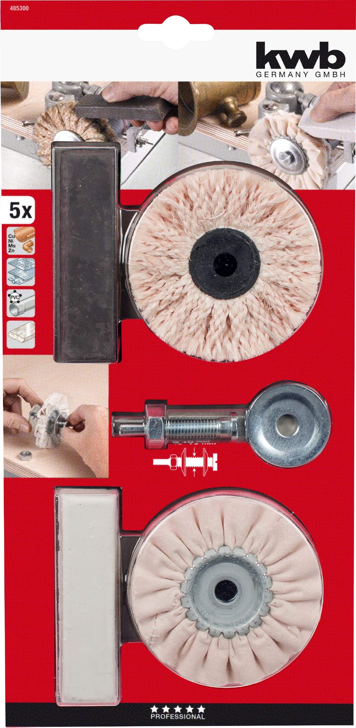 KWB 49485300 - Juego de pulido, 6 piezas
