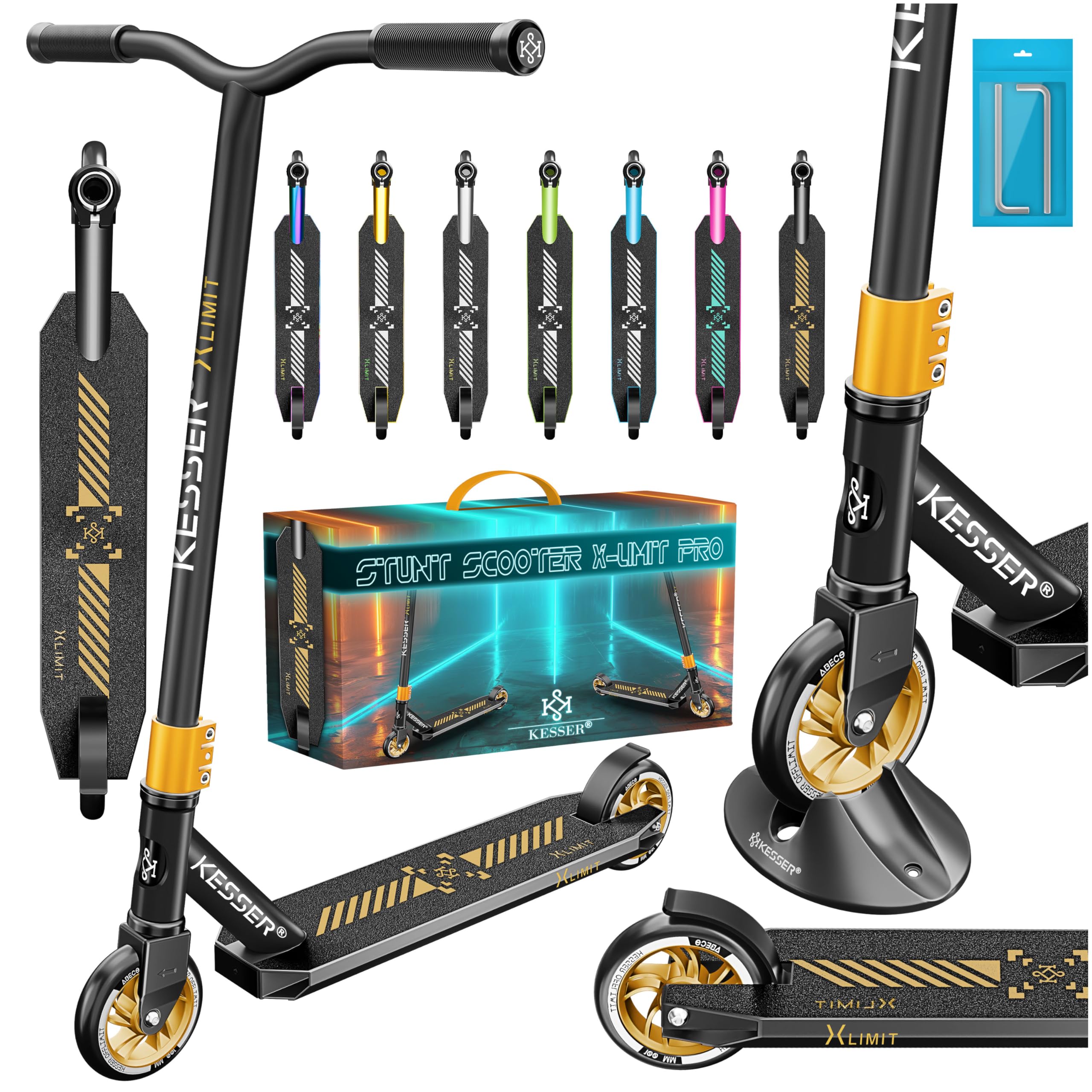 Monopattino Acrobatico KESSER X-Limit-Pro - Ruote 110mm, Cuscinetti ABEC 9, Sterzo 360°, Per Trick E Street - Foto 9