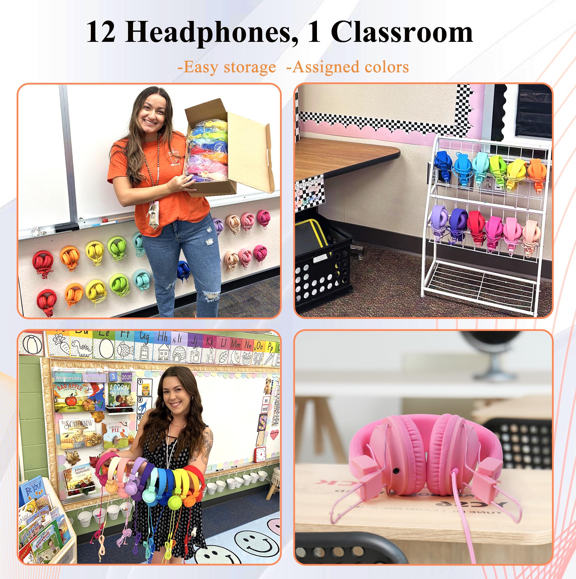 12-Pack Wired Classroom Headphones for School Students - Dettaglio