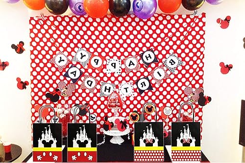 Miniatura 7 de MOAXMOA Bolsas de regalo de castillo, bolsas de papel con asa para cumpleaños, baby shower, temática de Mickey Minnie, suministros de decoración de