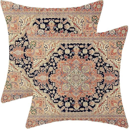 Jecuwo Boho Pillow Covers 18x18 Inch Set of 2, Bohemian