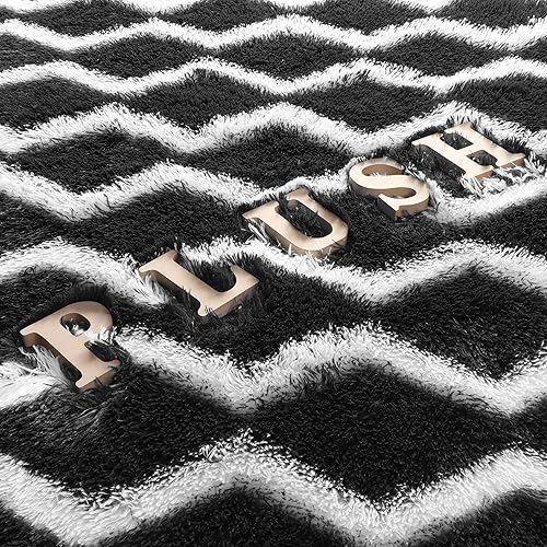Miniatura 3 de Tapete de área suave gris oscuro, para dormitorio, de 3 x 5, esponjoso, peludo para sala de estar, de pelo, para niñas, habitación de bebé, tapete