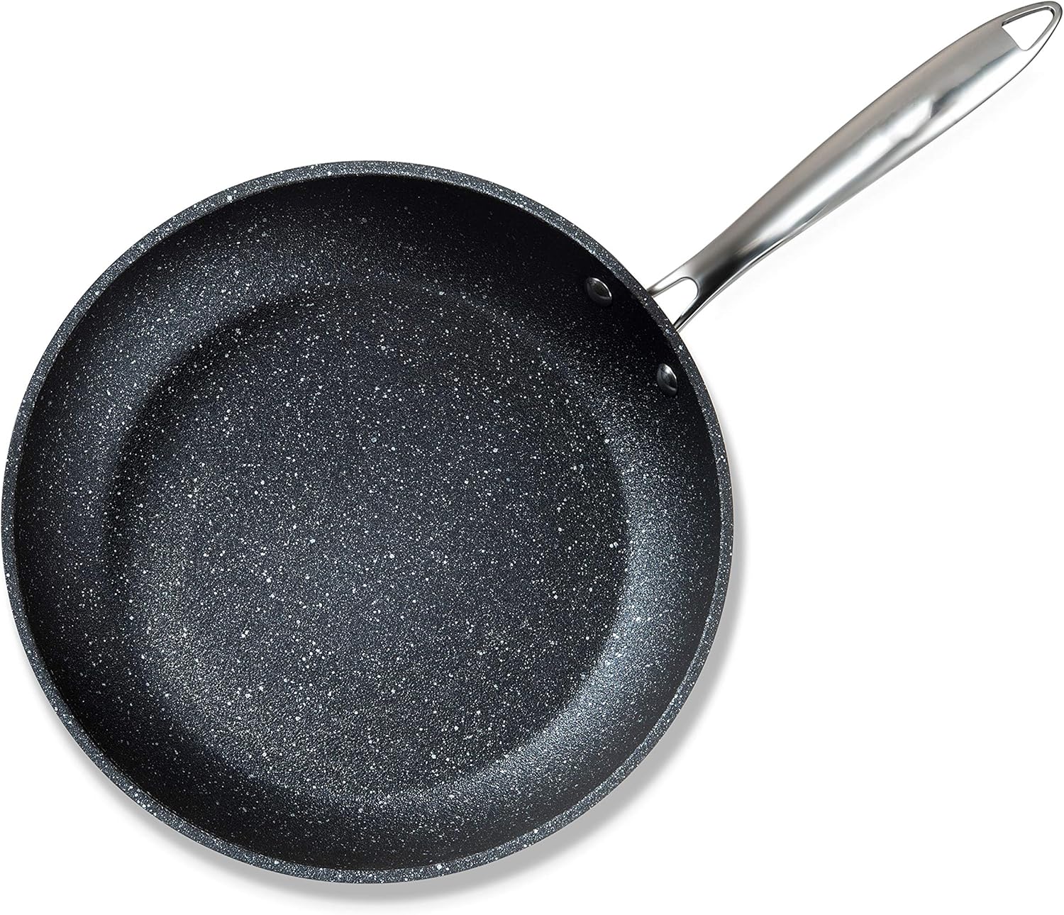 Granite Stone Professional Frying Pan Set, Hard Anodized Ultra Nonstick 10” & 11.5” Pro Chef’s Skillet Set, Durable Granite Surface Coated 3x and Infused with Minerals & Diamonds, Induction Capable…: Home & Kitchen