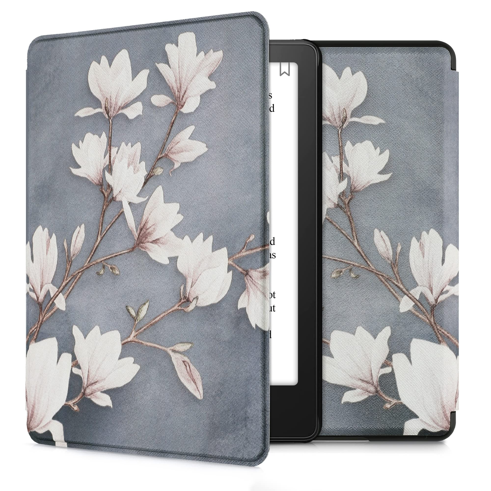 kwmobile Cover for Amazon Kindle Paperwhite (2024)/Colorsoft Case - eReader Cover with auto sleep funktion - Cosmic Nature with Blue/Grey/Black — view 18