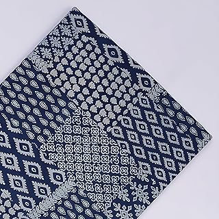 Panihari Collection Indigo Blue Hand Block Print Fabric - 5 Yard Pre-Cut...