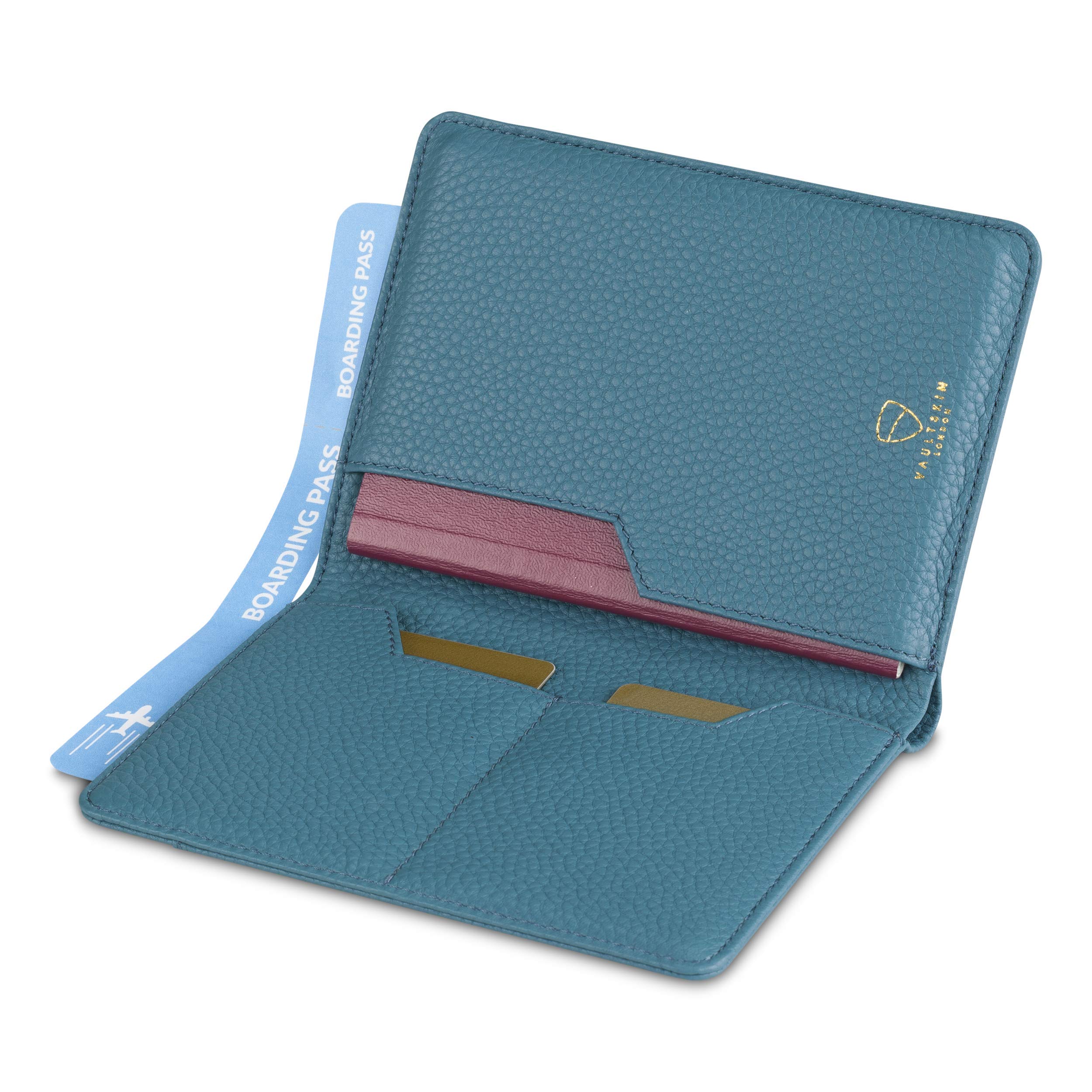 Vaultskin KENSINGTON Porta Passaporto in Pelle con RFID | Porta passaporto sottile, scomparti per carte, organizer da viaggio, pelle, protezione RFID