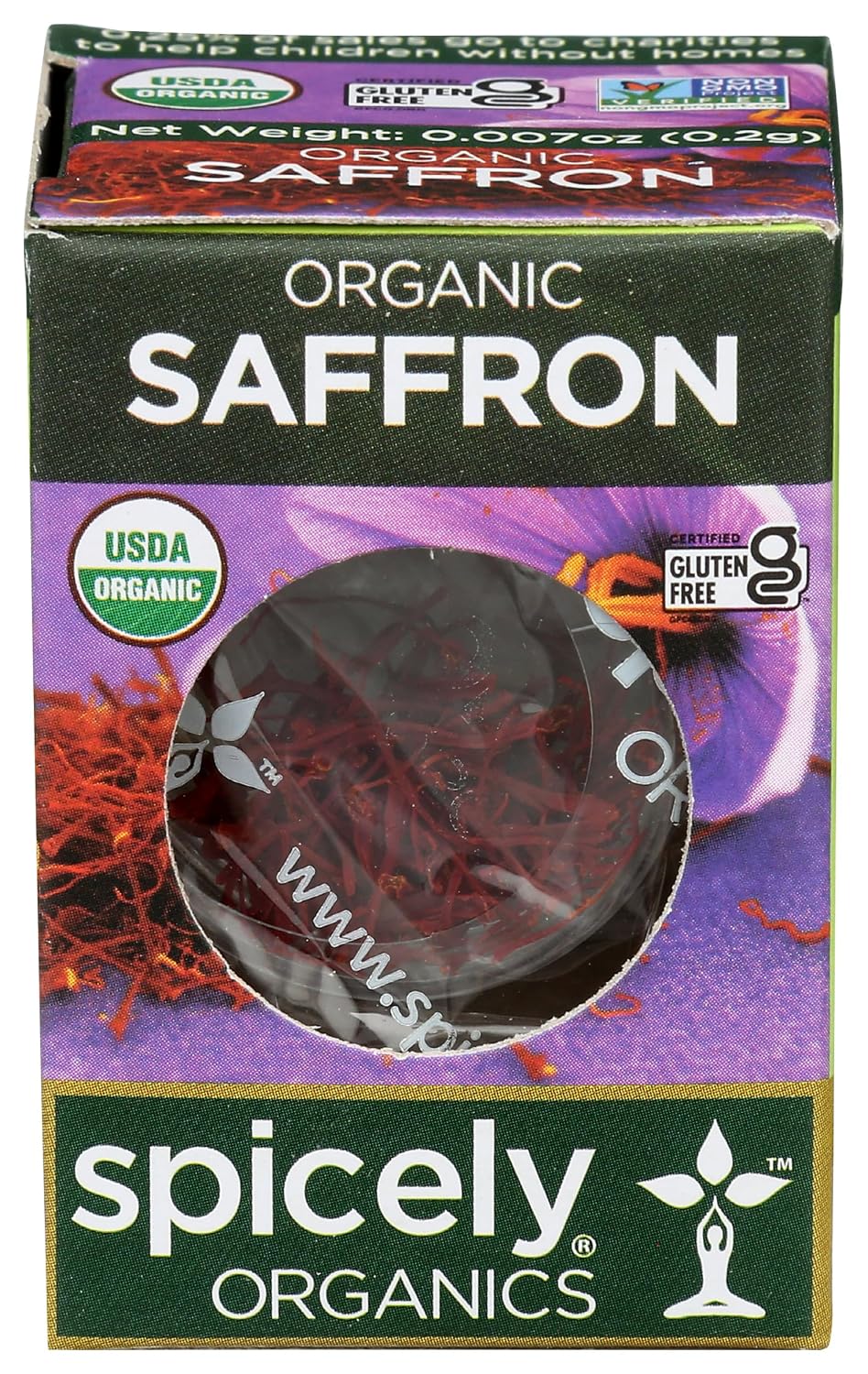 Spicely Organic Saffron 0.20 grams ecoBox Certified Gluten Free